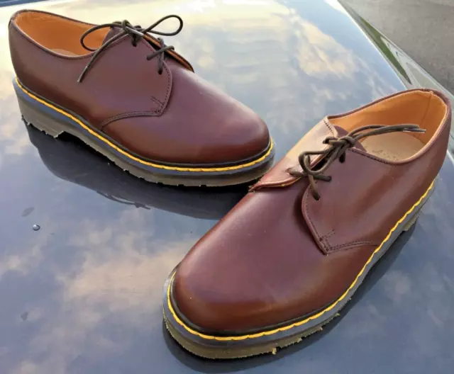 Dr Martens 1461 scarpe in pelle marrone marrone marrone chiaro UK 3 EU 36 Made in England