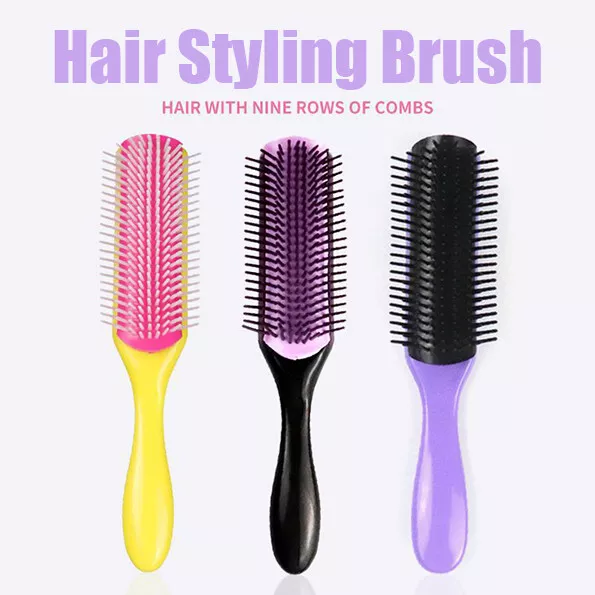 Brosse À Cheveux Coiffante À 9 Rangées Cheveux Raides Cheveux Bouclés Peigne R