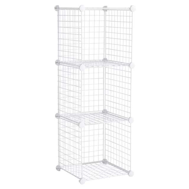 Rubbermaid 3-Piece White Stackable Modular Storage Cube Set, New