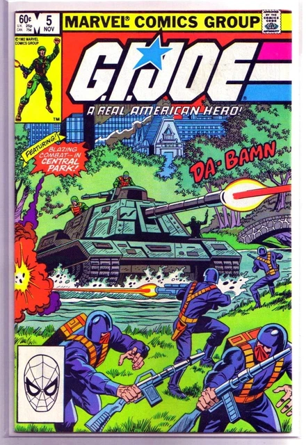 GI JOE #5 Blazing Battle in Central Park! Marvel Comic Book ~ FN/VF
