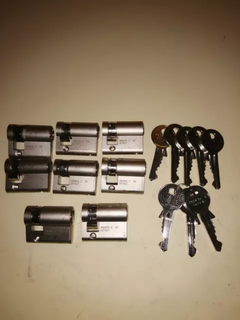 JOBLOT x8  +8 Keys in common Gege Half Euro Cylinder Lock 30/10 adjustable cam