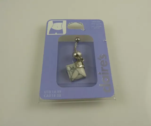 Stone look diamond shape belly button ring, piercing, body jewelry crystal