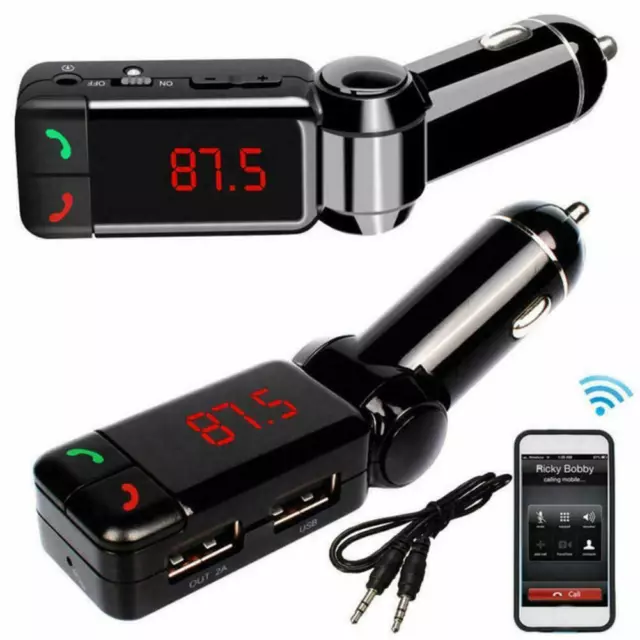 LCD Car Kit Bluetooth FM-Transmitter MP3-Player 3,5 USB Freisprecheinrichtung ღ