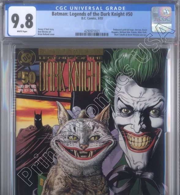 PRIMO:  BATMAN Legends of the Dark Knight 50 BOLLAND JOKER 1993 DC CGC 9.8 NM/MT