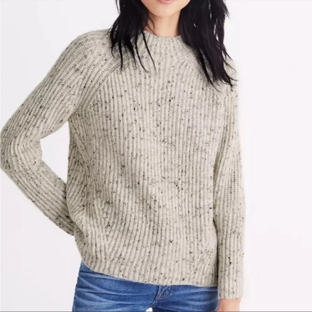 Madewell Donegal Northfield Mockneck Speckled Wool Blend Sweater Size M