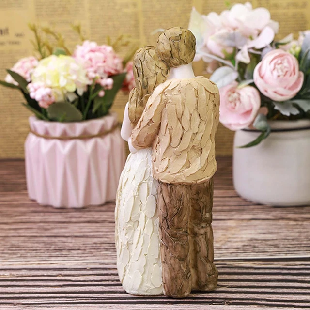 Figurines de couple de mariage pièce maîtresse d'artisanat décorative peinte 2