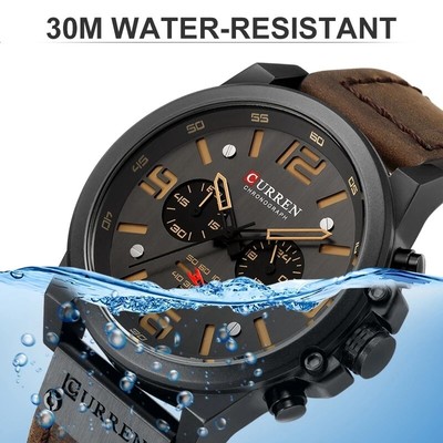 CURREN UOMO OROLOGIO CON DATA WEEKLEATHER OROLOGI DA POLSO SPORTIVO DA UOMO 8270 