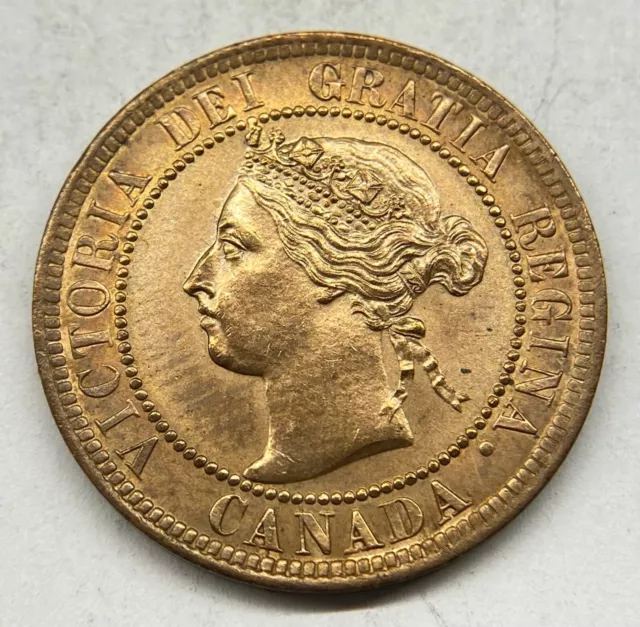 Canada 1901 One Cent Coin  - Uncirculated (hairlines)