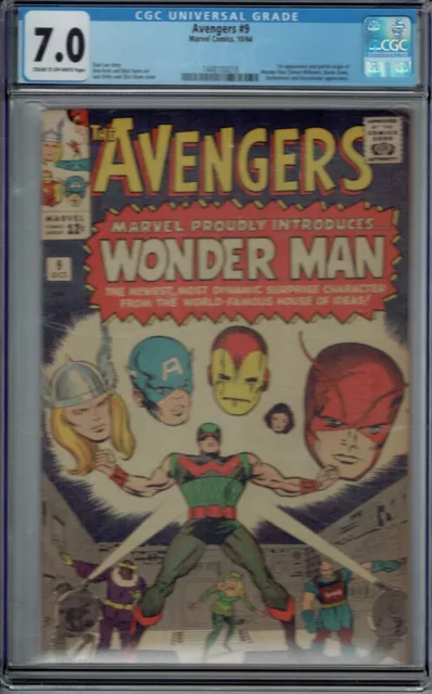 Cgc 7.0 Avengers #9 1St Appearance Wonder Man 1964 Cr/Ow Pages