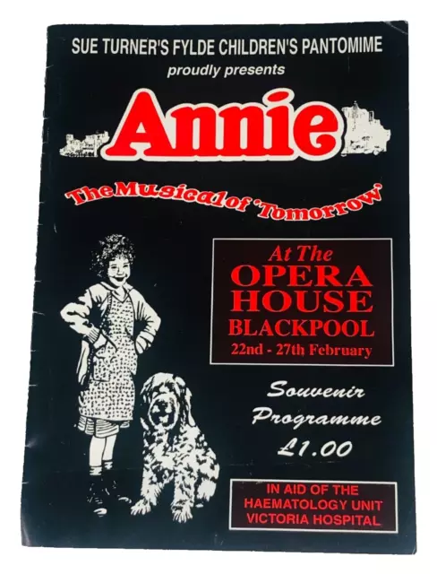 Theatre Brochure Annie Opera House Blackpool Souvenir Rare Vintage Musical ra