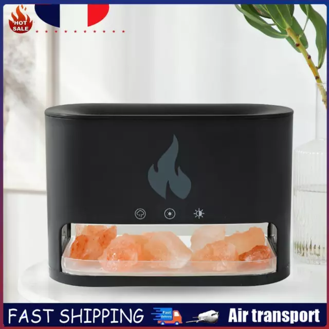 Flame Air Humidifier 250ML Aroma Diffuser Timing for Home Bedroom (Black) FR