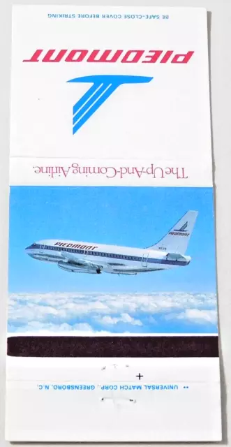 Piedmont Airline Matchbook Cover * The Up-And-Coming Airline