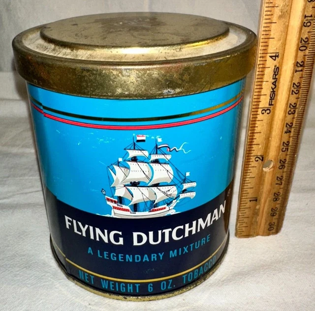 ANTIQUE FLYING DUTCHMAN Tobacco Mixture Tin Litho Can Sailing Ship