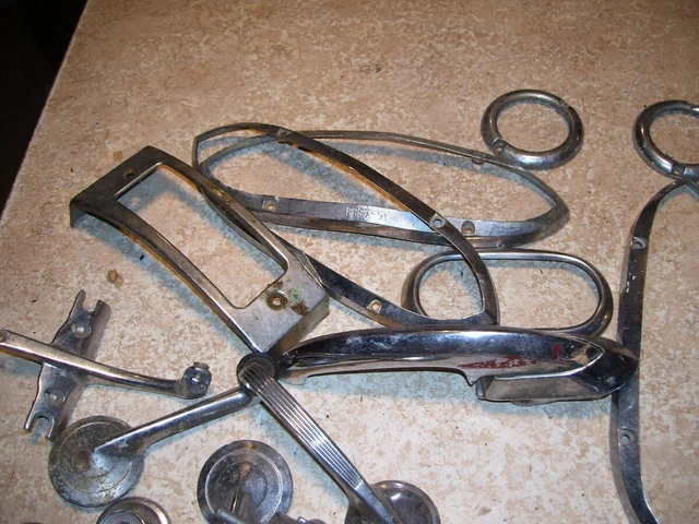 LOT #2 VINTAGE Car Parts Window Cranks Door Handles Trim Pieces More