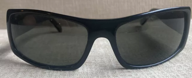 BAD LENSES Dragon Chrome Polished Black Frame Wrap Rectangle Sunglasses Japan 2