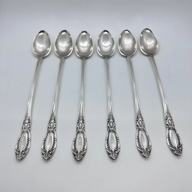 6 TOWLE KING Richard Sterling Silver Flatware 81/4” Iced Tea Spoon Set