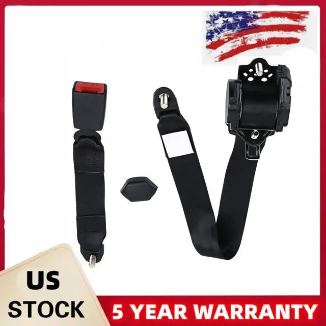 Retractable 3 Point Safety Seat Belt Straps Car Vehicle Adjustable Belt Kit