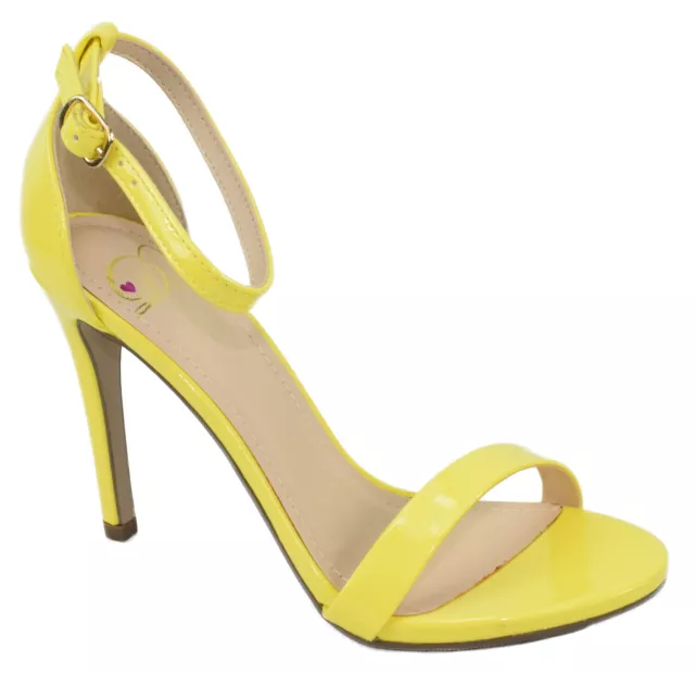 Delicious Women Ankle Strap High Heel Formal Dress Sandals Toe Yellow JAIDEN