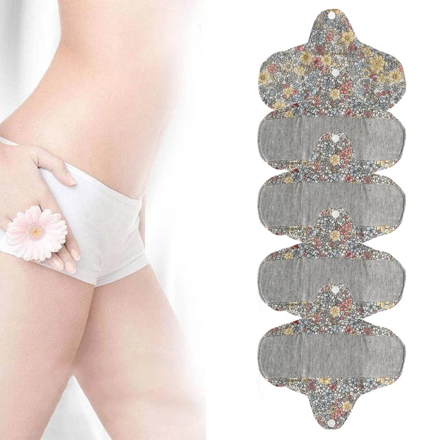 (MSH0013)5pcs Reusable Menstrual Pads Pure Cotton Breathable With Exceptional
