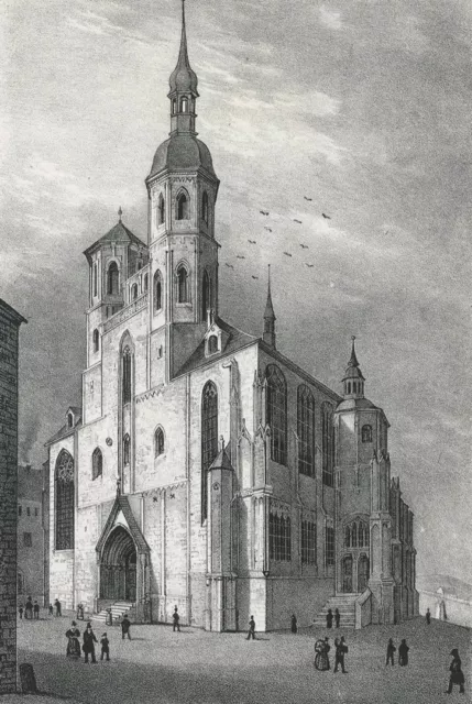 GÖRLITZ - Pfarrkirche St. Peter und Paul - Saxonia - Lithographie um 1840