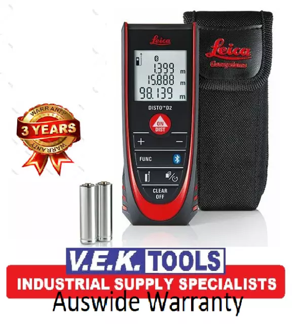 Leica Disto Laser Distance Measurer Tape-D2 New Bluetooth-3Yr Auswide Warranty