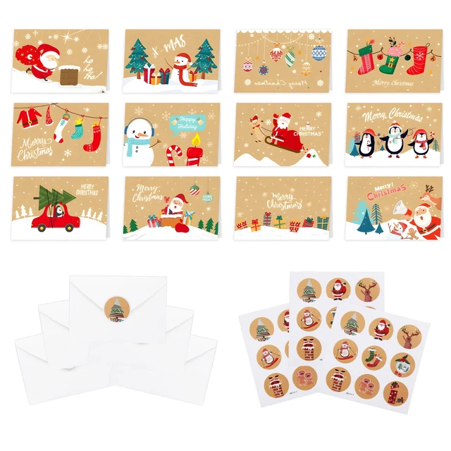 Biglietti Natale con Busta, 20 Pezzi Biglietti Auguri Natale Piccoli