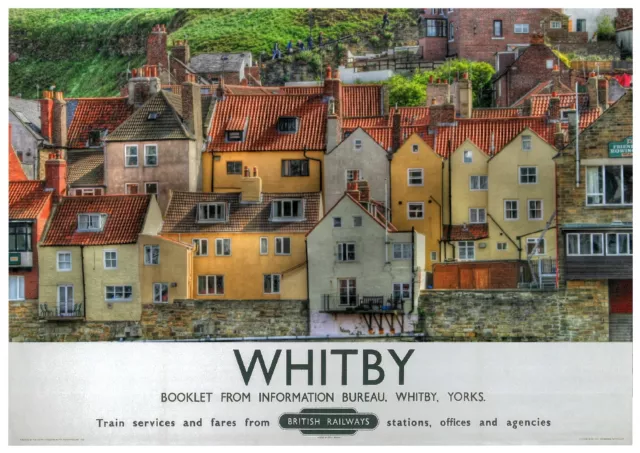 Vintage Railway Art Poster - Whitby North Yorkshire A4 A3 A2 0227