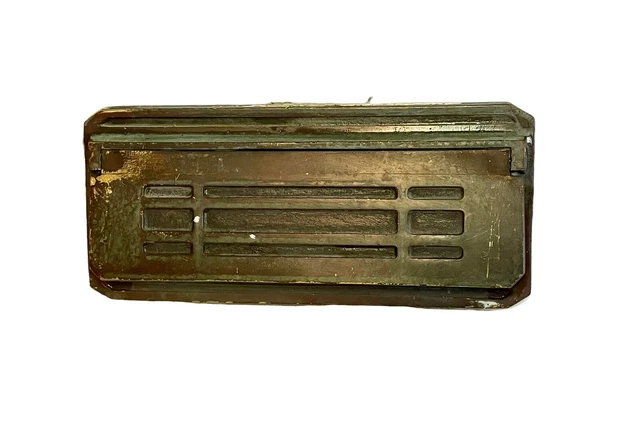Art Deco Heavy Cast Brass Mail Slot Drop American Device Mfg Red Bud ILL. 9 X 4”