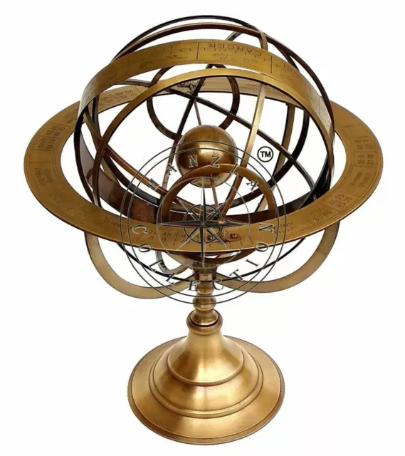 18" Astrolabe Brass Antique Armillary Sphere Nautical Collectibles Decor Globe 2