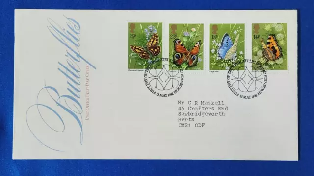 1981 Oficina de Correos Primer Día Cubierta FDC Mariposas - Edimburgo Filatélica