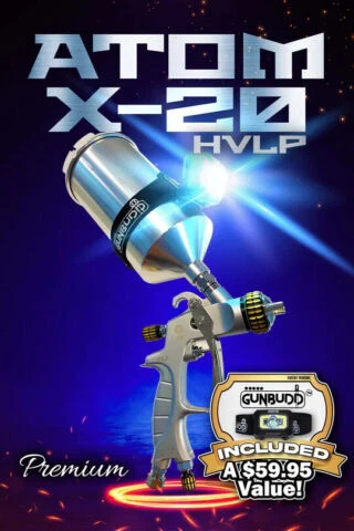 NEW ATOM X20 Professional Spray Gun - HVLP Solvent/Waterborne with FREE GUNBUDD