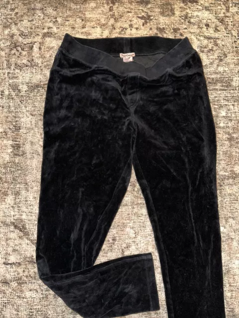 Juicy Couture Black Velour Elastic Waist Jogger Size Medium Y2K