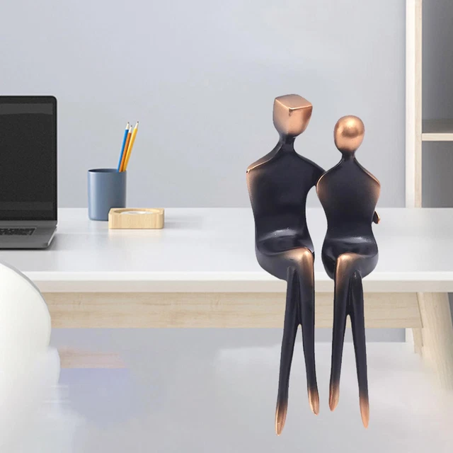 Sculpture de Couple, Figurine d'art abstrait, ornement en résine pour