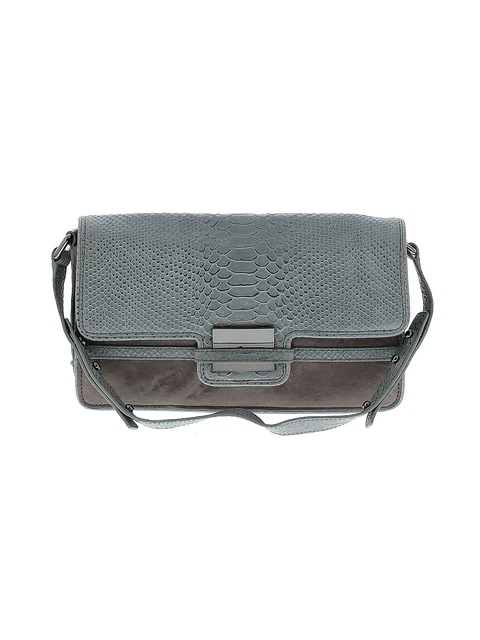 Z Spoke by Zac Posen Women Gray Leather Shoulder Bag One Size