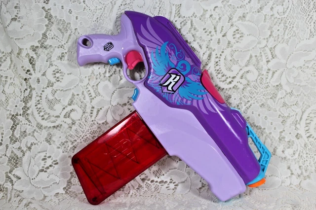 Nerf Rebelle Rapid Blaster Dart Gun Motorized 2013 Hasbro Purple Pink Toy-Works