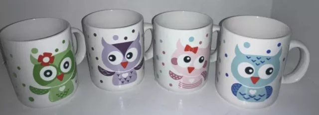 Colorful Owls with Polka Dots Coffee Mugs by LTD Commodities 12 oz Ceramic