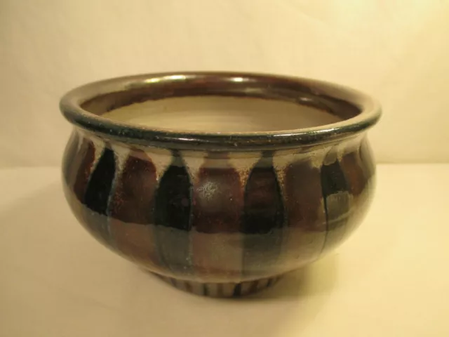 Signed Mid Century Stoneware Ceramic Bowl