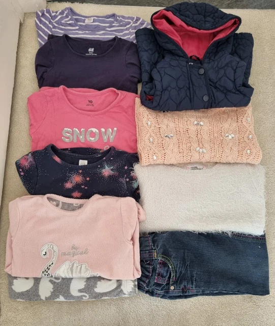 Girls Clothes Bundle Age 4-5 Years Gap, M&S,H&M, Mini Club, Primark 10 items