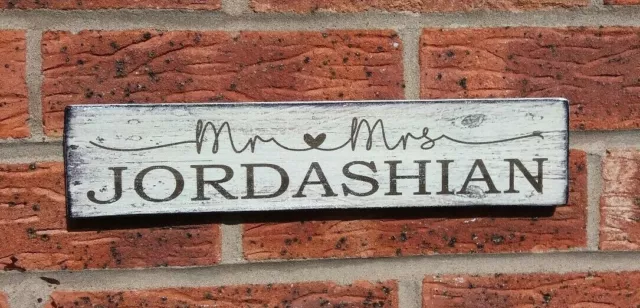 Top Table Rustic Wedding Sign Vintage Wooden Mr and Mrs Personalised Gift