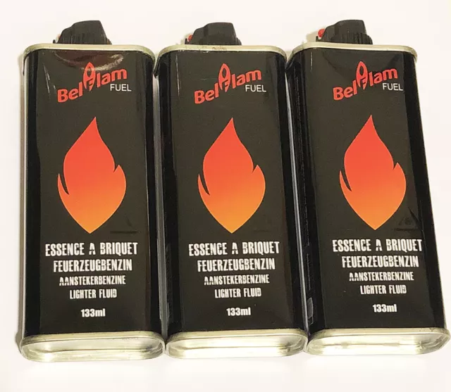 Belflam - Lot 3 Recharge Essence Briquet Zippo133 ml - 6 pierre Belflam offert