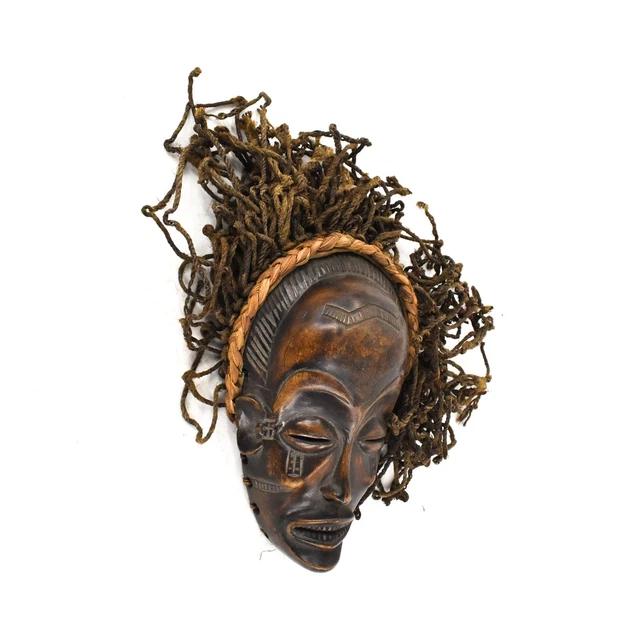 Chokwe Passport Mask Mwana Pwo with Headdress Congo African Art