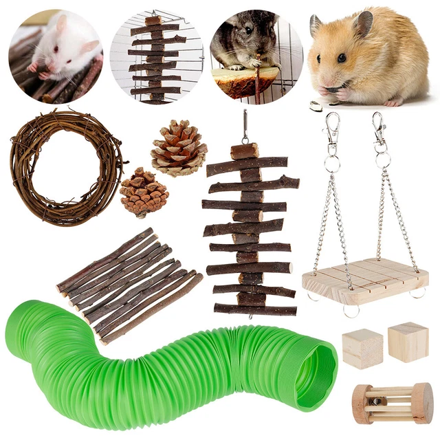 WOODEN HAMSTER GUINEA Pig Chew Toy Sports Accessories Small Animal