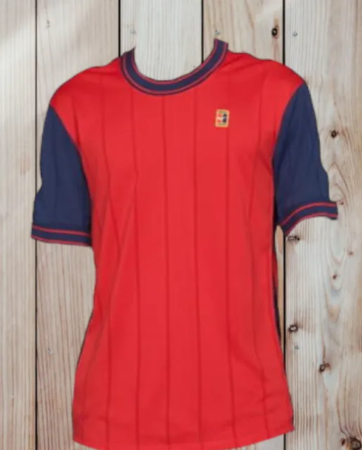 T-shirt top da tennis Nike Court Dri-Fit Slam taglia large DA4329-657 heritage