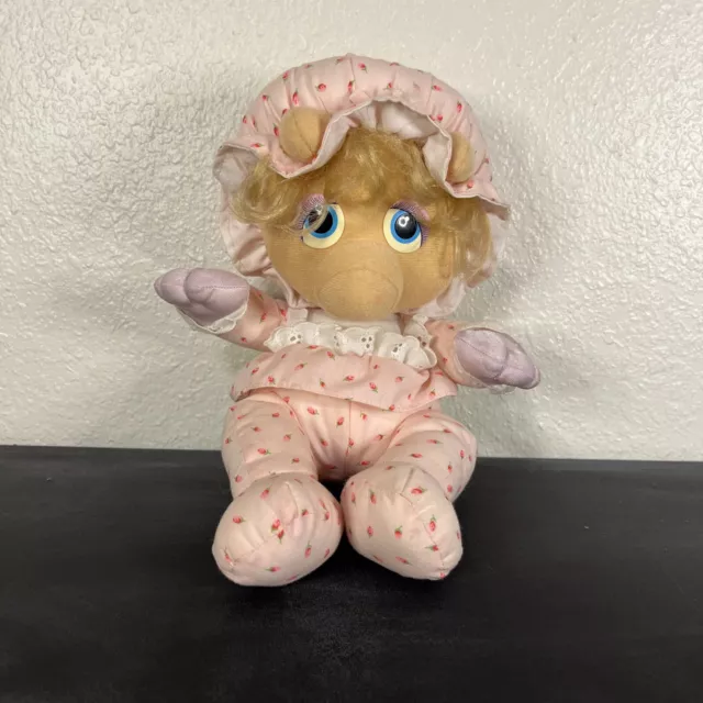 Muppet Babies Miss Piggy 12" Stuffed Plush Hasbro Softies Pampers Vtg 1984!