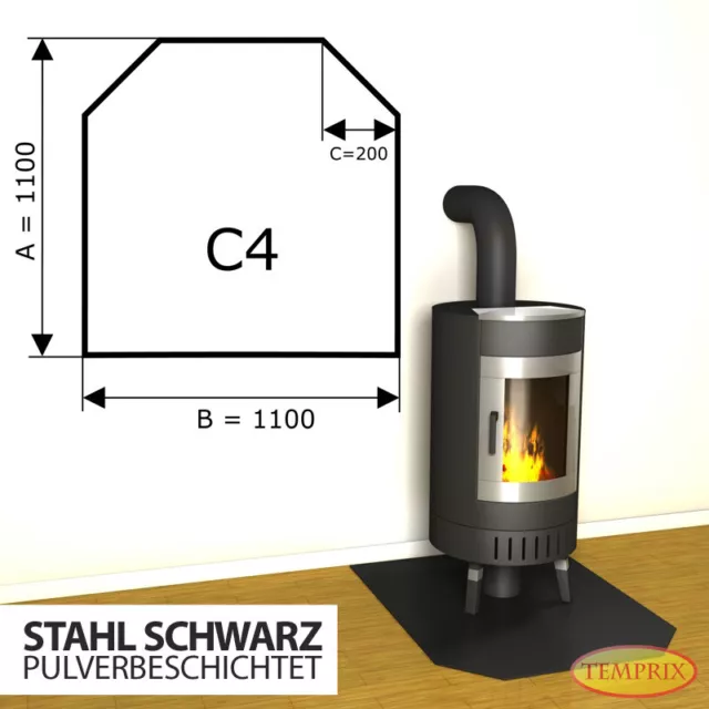 Estufa Placa Del Suelo Protección de Chispas Plancha Acero Negro Horno Placa De