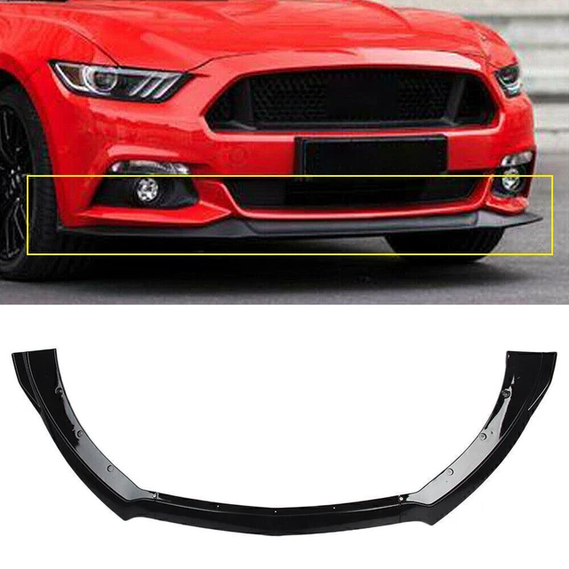 Spoiler Lippe Frontspoiler Stoßstange Glänz schwarz für Ford Mustang 2015 - 2017