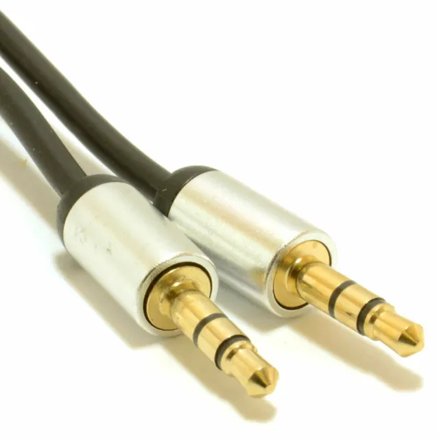 0.5m Aluminium PRO 3.5mm Jack to Jack Stereo Audio Cable Lead GOLD [007511]