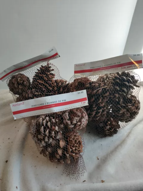 Ashland Piñas 2 canela y 1 bolsa de gas decoraciones navideñas lote de 3