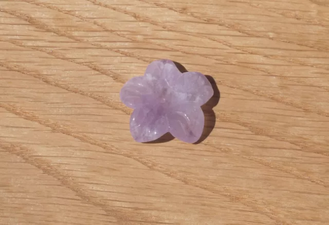 Light Amethyst Carved Flower Gem Bead (A), Centre Drilled, 28mm Approx, 1 Piece