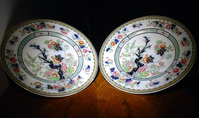 2 Assiettes anglaises faïence Ironstone Minton Pour JCH & M Defries